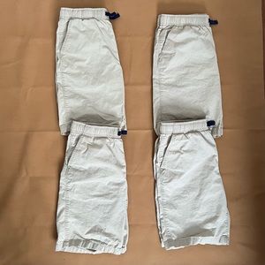 Lands End (4) Pair Elastic waist Khaki Shorts Boys Size 14/16